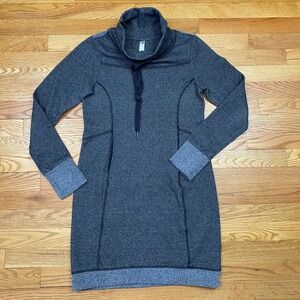 Freedom Trail Tunic Sweatshirt Dress Womens XS Gray Cowl Neck Pockets Athleisure